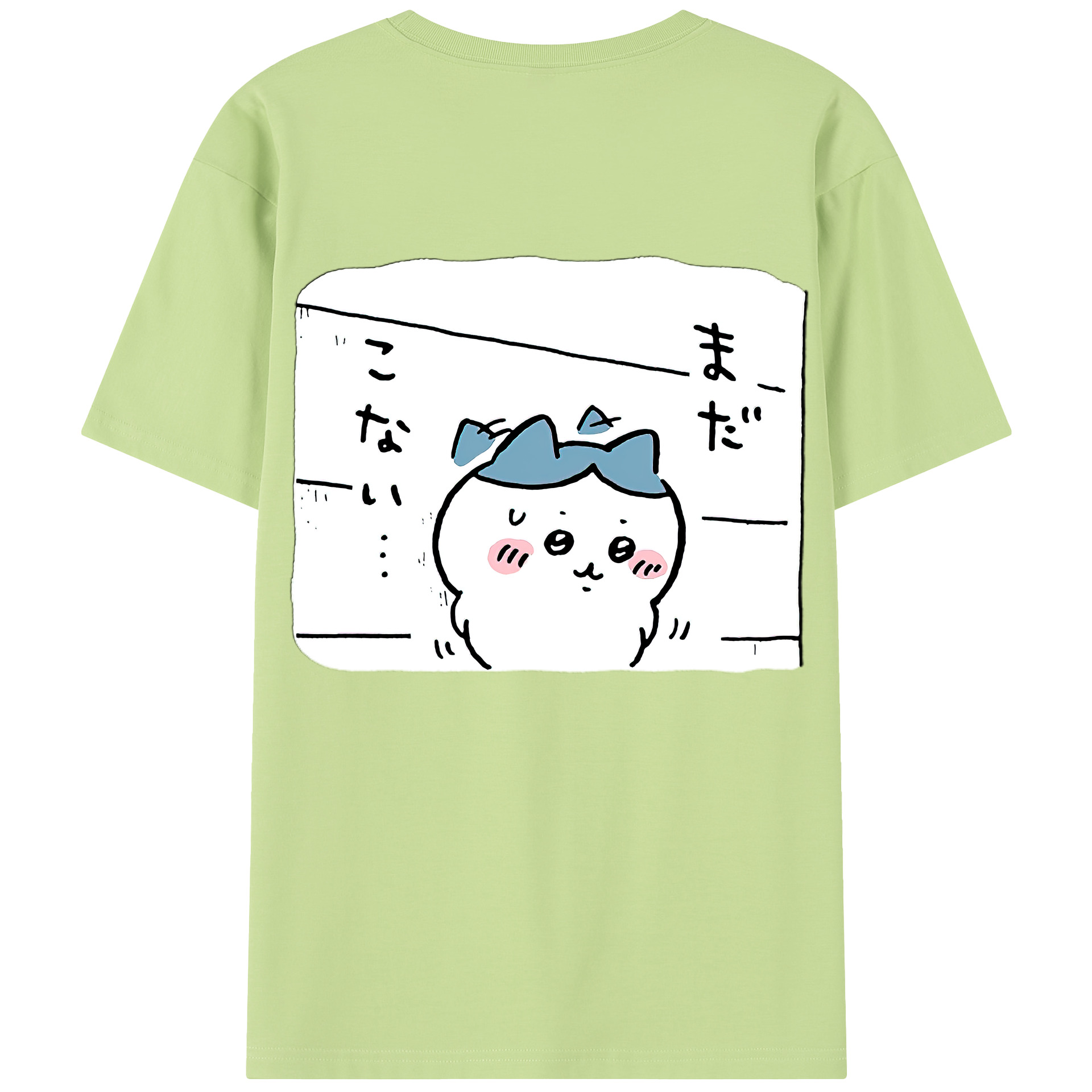 （画像用） ちいかわ ハチワレ Chii-kawa hachiware 綿100％半袖Tシャツ（背面プリント）